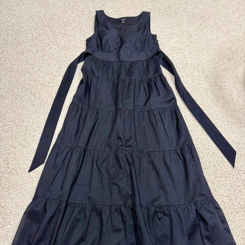 NWOT Talbot P4 Lightweight Fine Cotton Ankle Length Black Dress